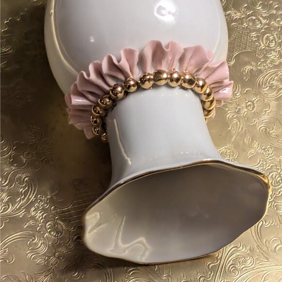 RARE Fenix Kislovodsk Vintage Handmade Russian Porcelain Vase w/ 24K Gold Beads - Picture 8 of 10